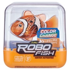 Robo Alive Robo Fish Robotic Swimming Fish Orange by ZURU Water Activated New