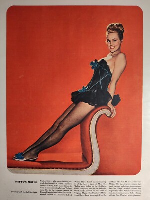 1947 Original Esquire Art Photograph Walter Mitty Star Virginia Mayo