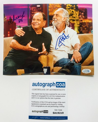 Cheech Marin & Tommy Chong Dual Signed 'The Tonight Show' 8x10 Photo PROOF ACOA