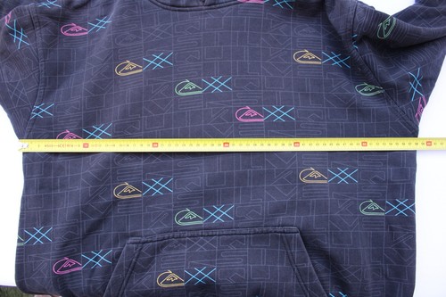 Quiksilver Hoodie Men's Size L Black Neon Multicolor Logo Pullover - Imagen 15 de 20