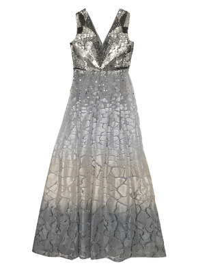 green emerald velvet dress Catherine Deane White Embellished Empire Waist Bridal Dress 4 / White main image 0