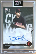 2020 TOPPS NOW #OS-31A SHANE BIEBER INDIANS AL CY YOUNG AWARD WINNER AUTO 42/99