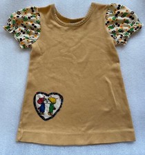 VINTAGE 1970 S 24 MONTHS GIRLS MOD SHORT DRESS CAP SLEEVES, EUC