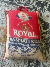 Royal Basmati Rice Bag 20lbs Burlap Handles Zipper Heavy Duty 25th Anniversary