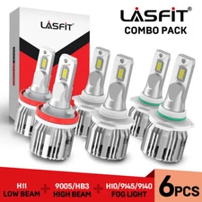 6pcs Lasfit LED Bulbs Headlight Fog Light for Ford F150 2015-2022 H11 9005 9145
