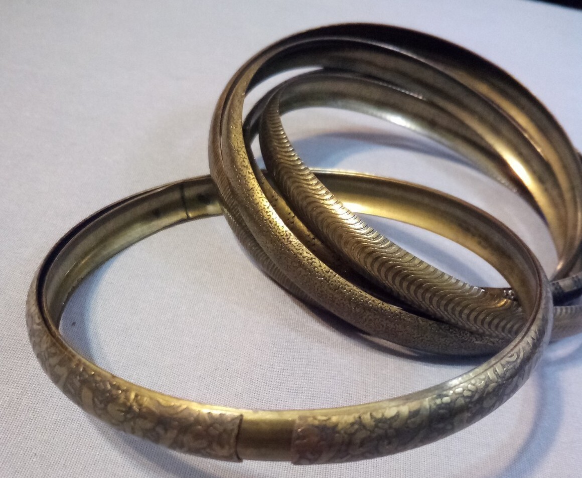 Interlocking Connected Textured Bangle Bracelets … - image 10