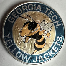 Georgia Tech Yellow Jackets - American Silver Eagle 1oz .999 Silver Dollar Coin