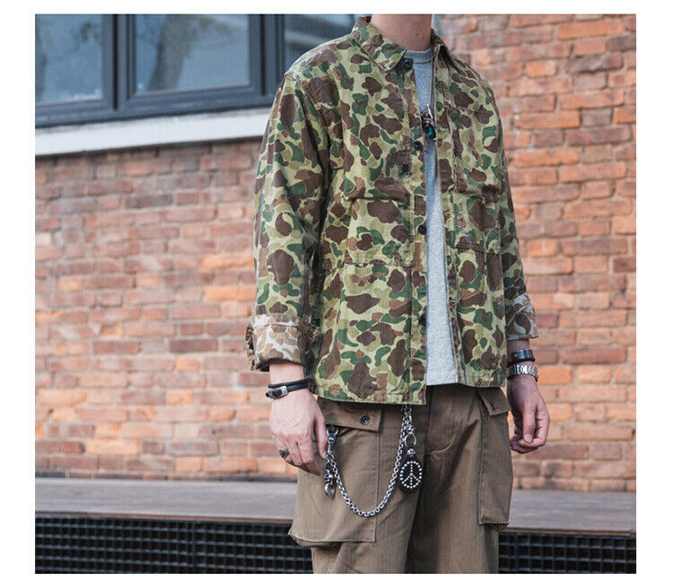 Bronson USMC P-44 Duck Hunter Camo Jacket Vintage Men's HBT Bronson USMC P-44 Duck Hunter Camo Jacket Vintage Men's HBT
