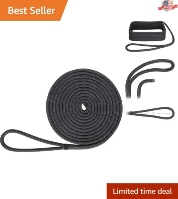 #ad Double Braid Nylon Dock Line 5 8quot; x 35#x27; Black 1600 lb Load Capacity $67.88