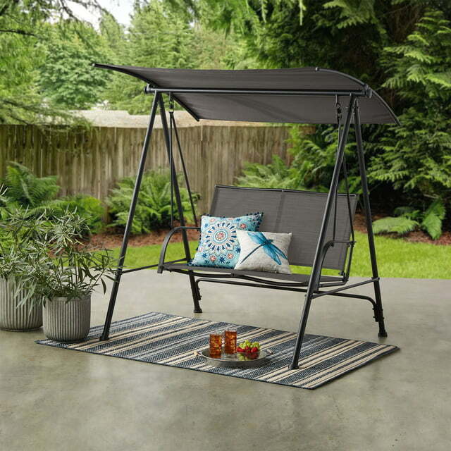 Garden Swing Walmart Two Seater Swing Gray Seat Sling Patio Canopy