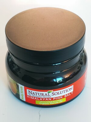 NATURAL SOLUTION Himalayan Pink Salt Body Scrub Organic Marula Oil 12.3 oz