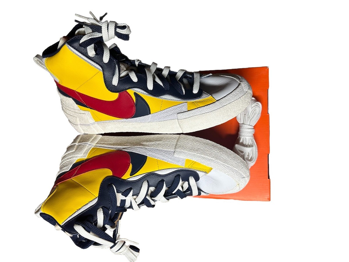 Nike x Sacai Blazer Mid Snow Beach Maize Navy Size 14 Sneakers