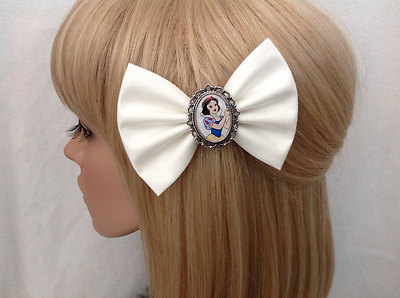 Snow White Hair Bow Clip Rockabilly Pin Up Girl Disney Princess
