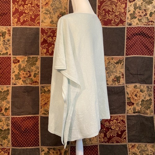 Calypso St. Barth 100% Cashmere Poncho Sweater Women's One Size Seafoam Green - Picture 7 of 14