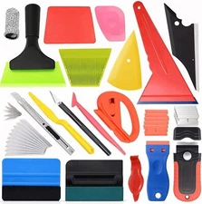 Window Tint Tools Car Wrap Kit Felt Squeegee Rubber Scraper Cleaning Tool Set