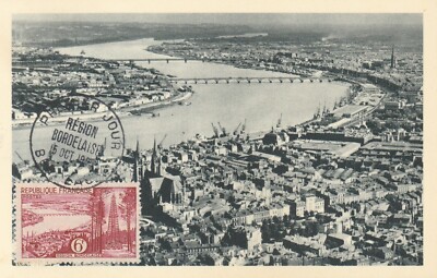 MAXIMALE KARTE 1. TAG REGION BORDEAUX - BORDEAUX 15.10.1955
