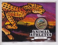 AUSTRALIAN: 2012 $1 YOUNG COLLECTORS CHEETAH ANIMAL ATHLETES SPRINT COIN #M3796