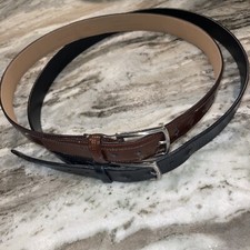 Lot Of 2 Men's Leather Belt Black  Brown - Worn Out -For Crafts -Q