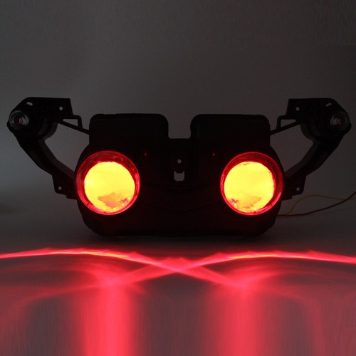 Red Devil Eye Headlight Assembly Projector Headlamp For Yamaha YZF R1 2009-2011 - Picture 5 of 12