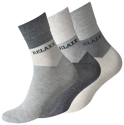 6 Paar Herren Kurzsocken ''RELAXX'' Quarter Socks, ohne Gummibund, grautöne, VCA 