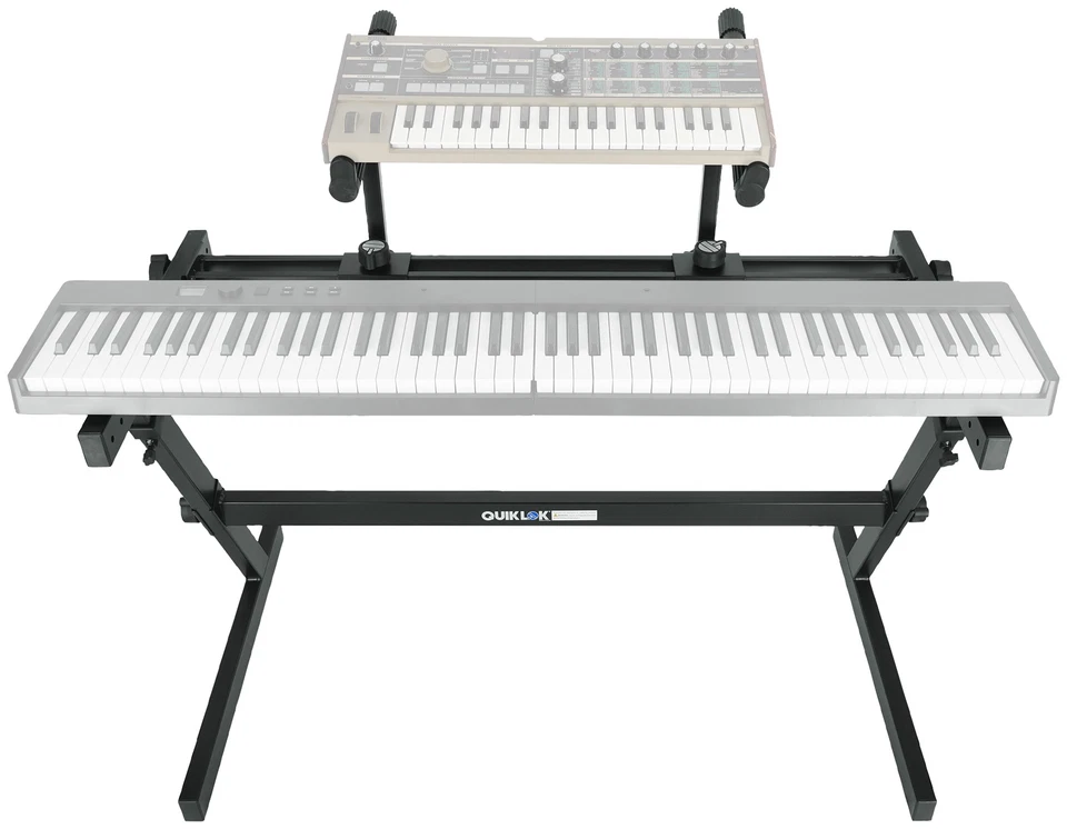 Soporte de teclado Quik Lok Z-726L estilo Z de 2 niveles con alturas ajustables 44 pulgadas Ancho Foto 4 de 4