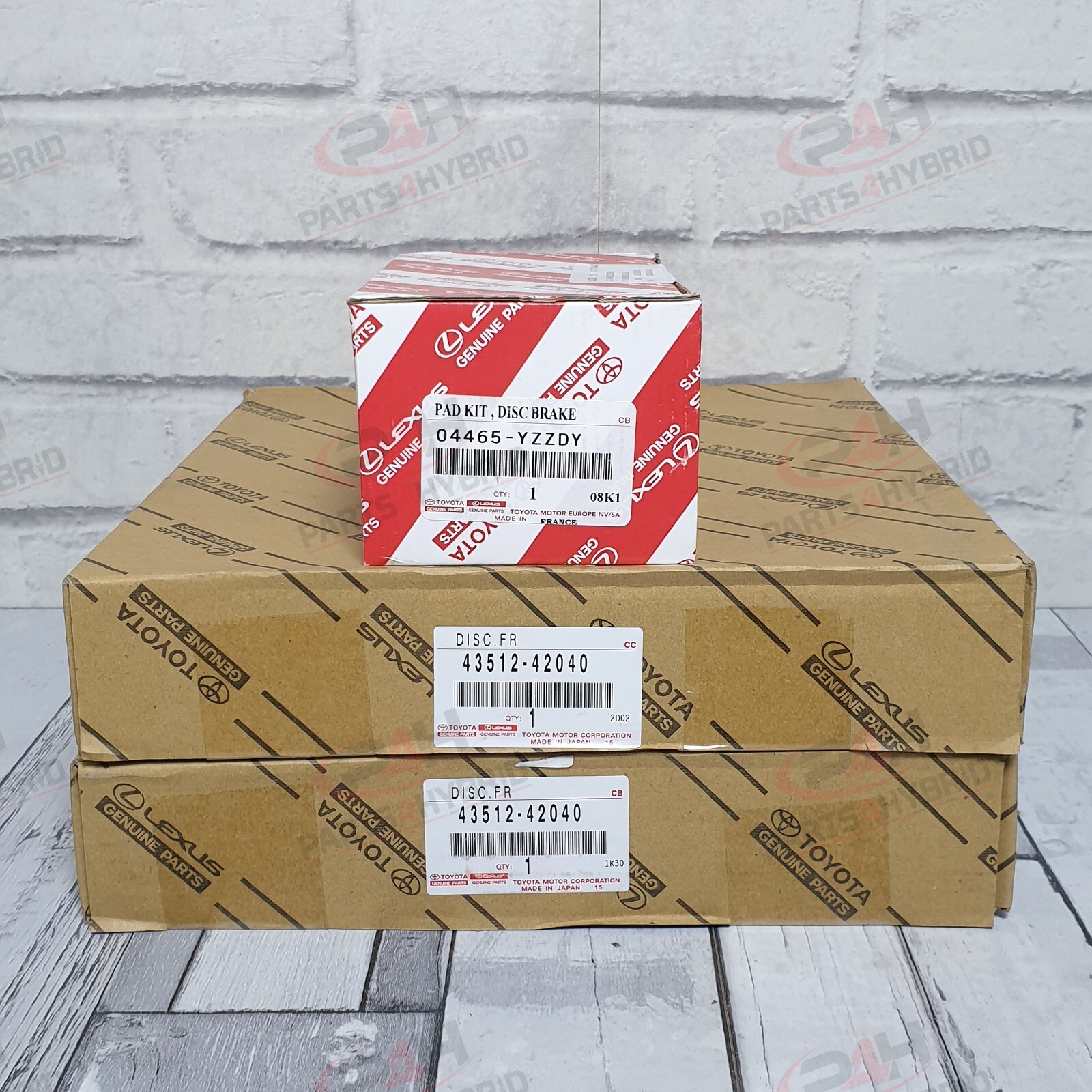 GENUINE TOYOTA RAV4 FRONT BRAKE PADS & DISCS OEM PART 04465-YZZDY & 43512-42040