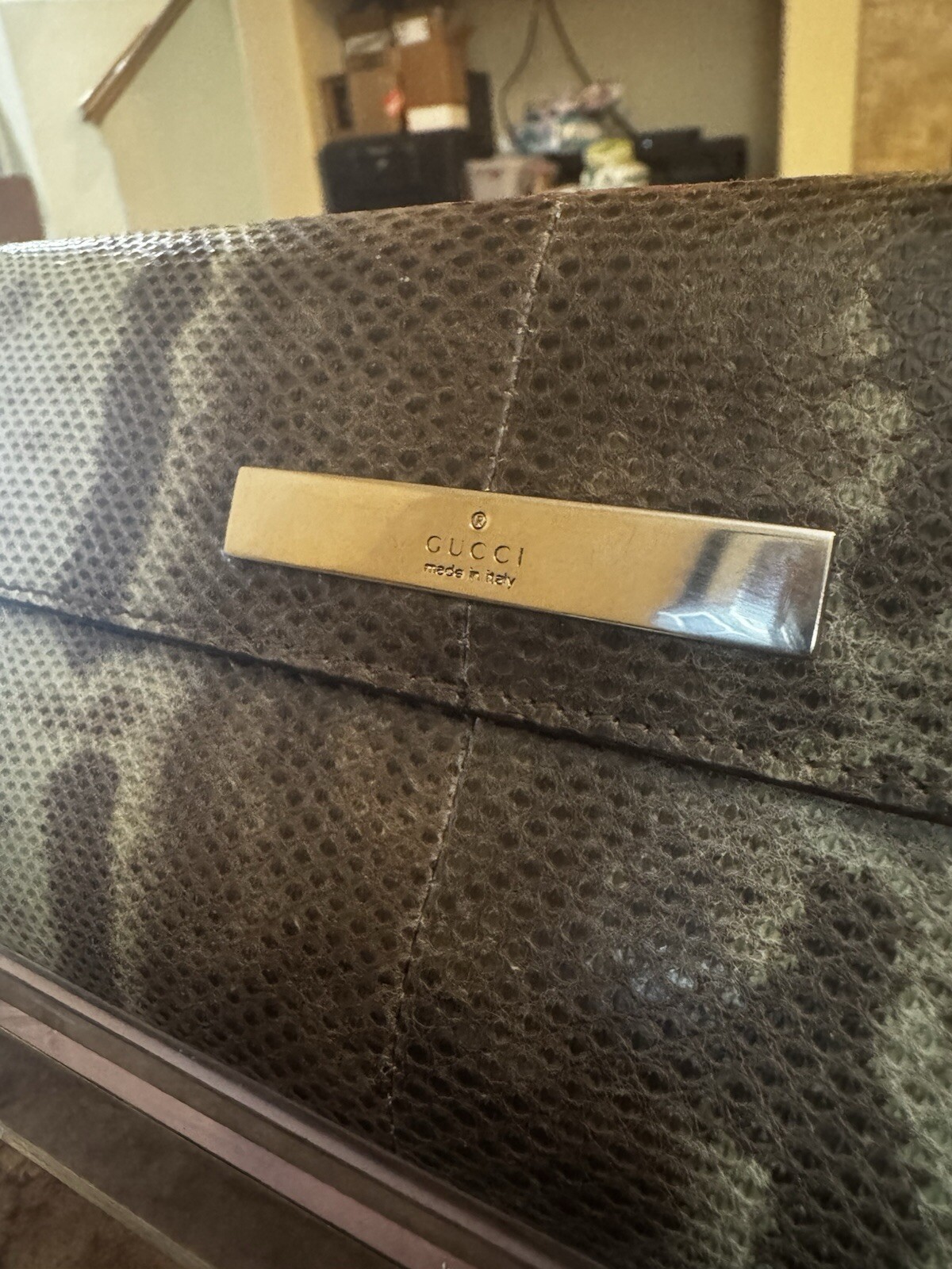 STUNNING Authentic Gucci Green Python Snakeskin L… - image 4