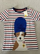 Mini Boden Dog Soldier Applique Short Sleeve Shirt size 6-7 NWT New