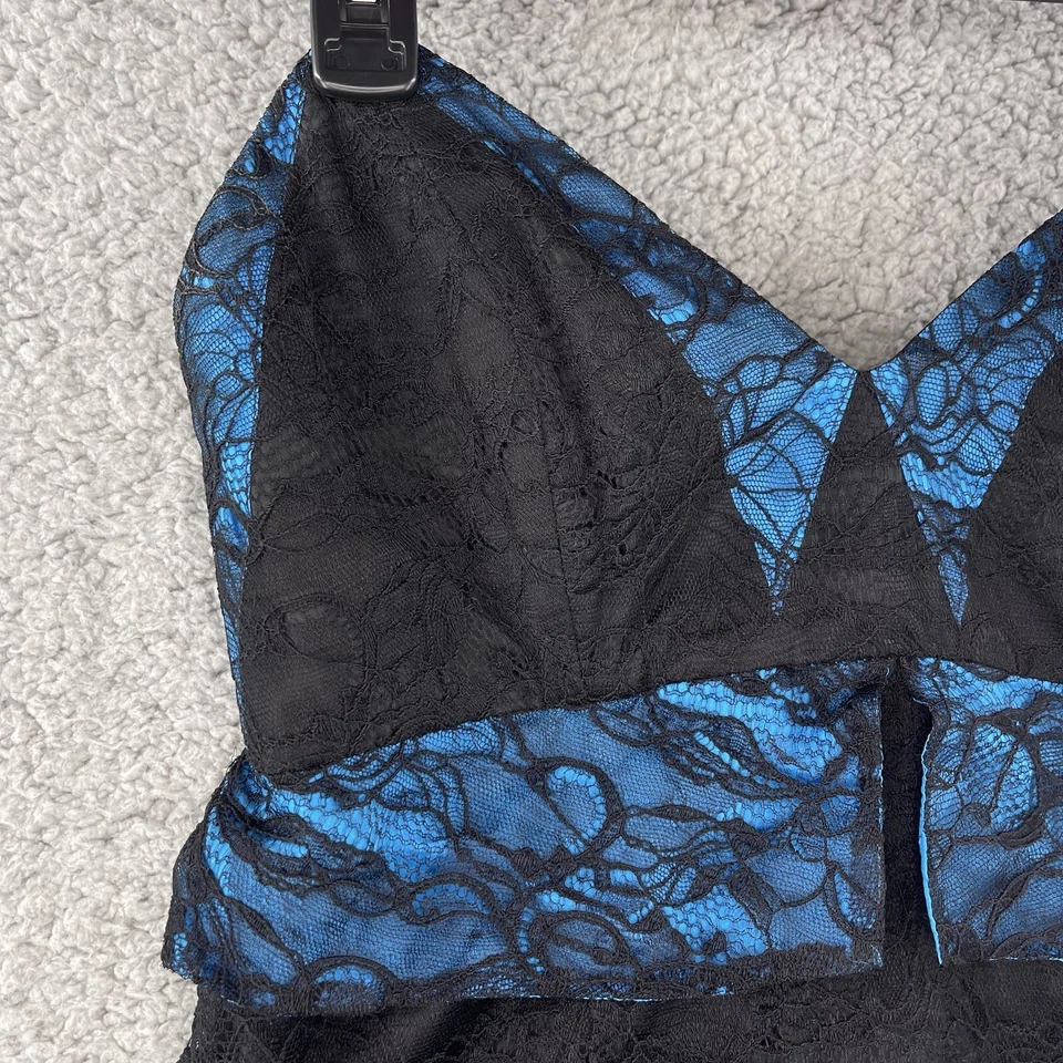 Vestido para mujer Foley + Corinna bustier mediano negro azul encaje sin tirantes fiesta Foto 2 de 4