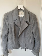 Anthropologie Womens Jacket Hei Hei Grey Faux Suede Asymmetrical Jacket Size M