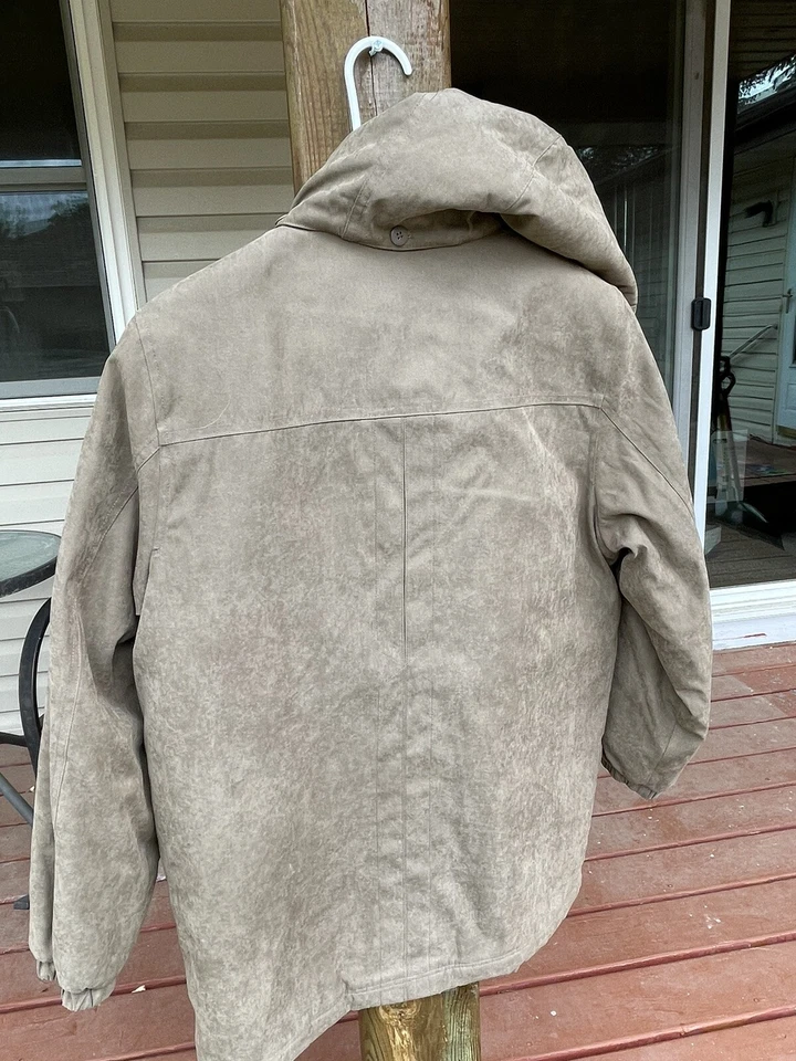 Chaqueta Abrigo Capucha Para Mujer BRAETAN Imitación Gamuza Cuero/Piel TAN S Foto 4 de 4