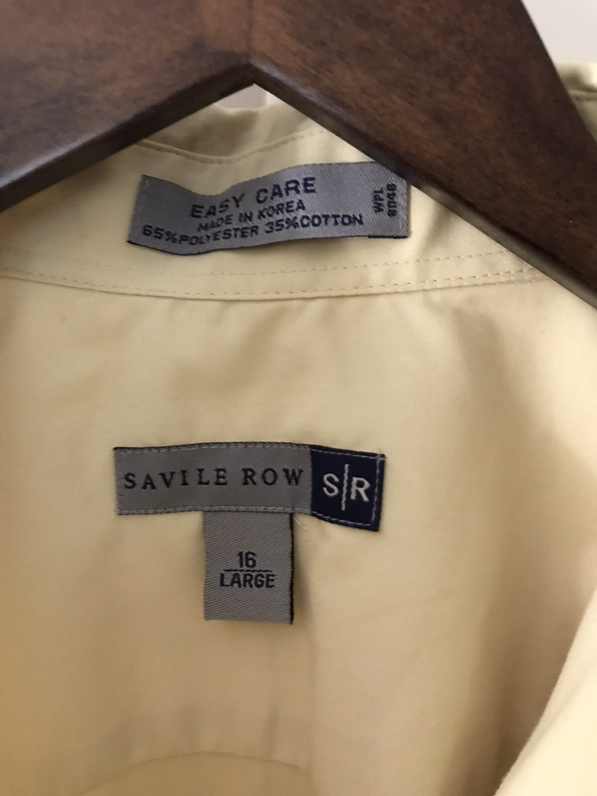 Camicia elegante Savile Fila con bottoni manica corta Large 16 Giallo UEC