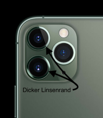  iPhone 11 Pro Max Kamera Linse Glas Camera Dicker Linsenrand 3M Selbstklebend