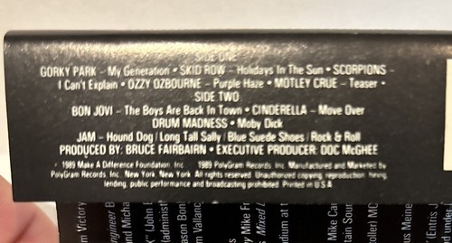Rock Heavy Metal Cassette 80’s Music Ozzy Osborne Motley Crue Skid Row Untested - Picture 10 of 10