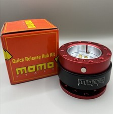 MOMO Snap Off Quick Release Steering Wheel Hub Kit Adapter - RED fits NARDI OMP