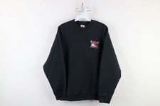 Vintage 90s Mens Medium Faded Martial Arts America Crewneck Sweatshirt Black USA