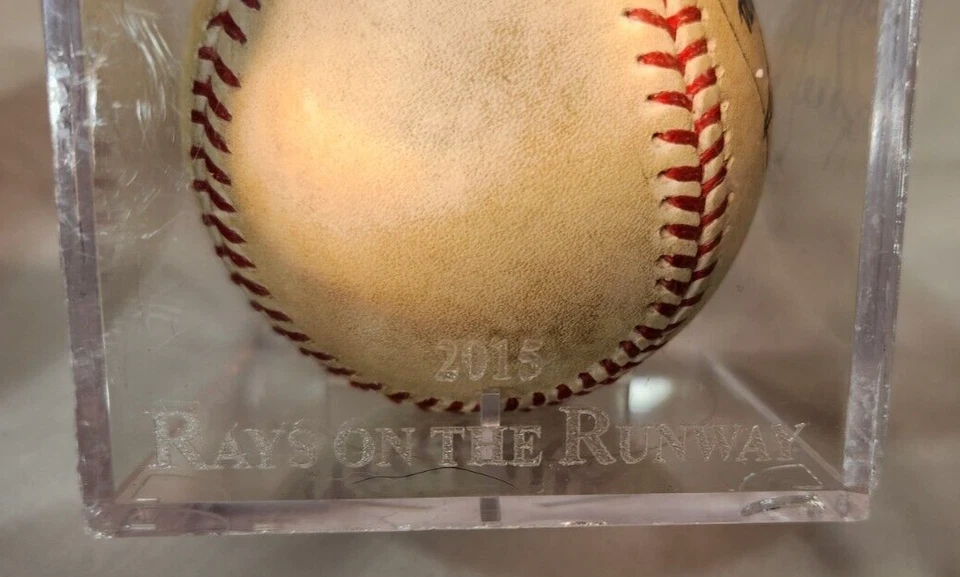 JAKE FARIA & ADEINY HECHAVARRIA BÉISBOL Autografiado Tampa Bay Rays con Estuches Foto 4 de 4