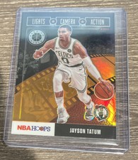 19-20 Hoops Premium Stock Orange Prizm Lights Camera Action Jayson Tatum No 24