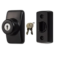 Model GLK Deadbolt for Storm and Screen Doors, Key Lock, Black (2-Piece Set)