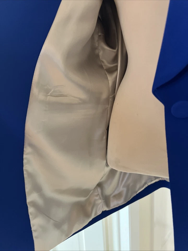 River Island Tux Blazer Jacket 16 UK 12 US Cobalt blue Crepe - Image 4 of 4