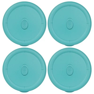 Pyrex 8202-VPC Turquoise Vented Plastic Food Storage Replacement Lid (4-Pack)