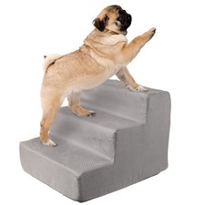 Dog Stairs for Small Dogs - 3-Step Dog Steps for High Bed and Couch - Pet Sta...