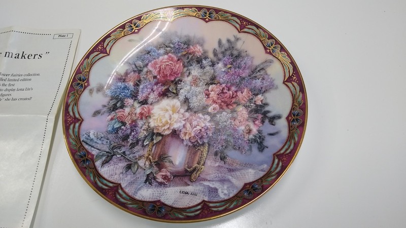 W. S. George Lena Liu Flower Fairies Magic Makers 1993 8" Porcelain Plate