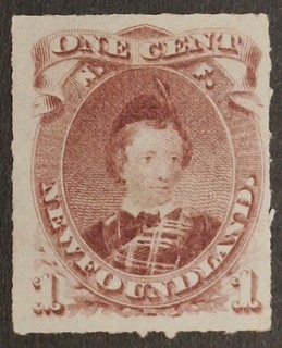 Newfoundland 1876 79 "KEV11 when Prince" 1c. Lake Purple Rltd. Stamp Mng (SG40)