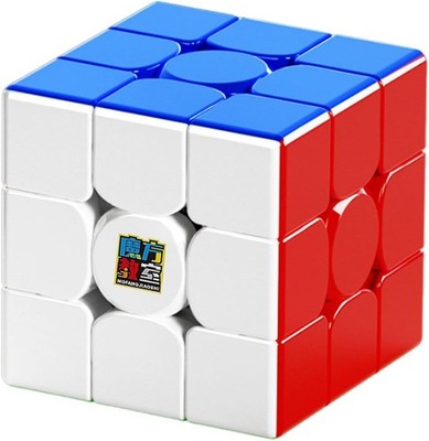 Magnetic Speed Cube 3x3 - Moyu Meilong 3M Stickerless Magic Cubes with Stand - F
