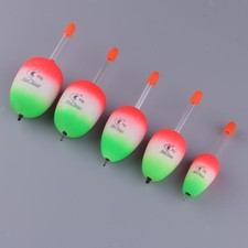Lot de 5 flotteurs de pêche lumineux en mousse EVA, vert et rouge
