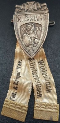  9415  Deutscher Bayerischer Kriegerbund Abzeichen Medaille Kriegerverbund 1.WK Deschler