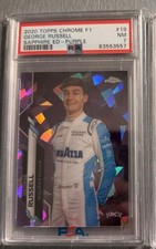 Topps F1 George Russell Rookie /10 Portrait Sapphire Purple (1/1)? PSA 7