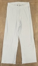 SKIMS Soft Lounge Pleated Rib Pants Ice Blue Size M Modal Wide Leg
