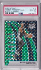 2023 Mosaic Victor Wembanyama Elevate GREEN Prizm PSA 10 GEM ROOKIE RC #18